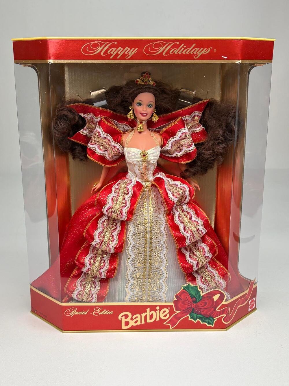1997 Mattel Happy Holiday Barbie Doll Brunette Special Edition 17832 NEW NRFB